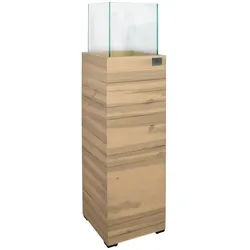 LAMORENDA Windlicht Akazienholz 26 x 26 x 100 cm Innen- und AußenbereichWeiß gekalkt