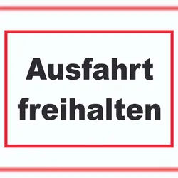 HB-Druck Ausfahrt freihalten Schild schwarz-weiß-rot A1 (594x841mm)