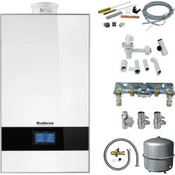 Buderus GB182i.2 Logaplus Gas-Brennwert Paket W42S weiß mit Regelung BC400 - 15 kW - 7739621372
