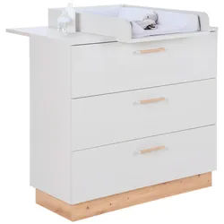 Jimmylee Wickelkommode , Grau , Kunststoff , 3 Schublade(n) Schubladen , 100x101x77 cm , DIN EN ISO 9001 , Babymöbel & Kindermöbel, Babyzimmer, Wickelkommoden & Zubehör, Wickelkommoden