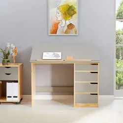 Idimex Kinderschreibtisch Emma , Naturfarben, Grau , Holz , Kiefer , Mode , 114x76x55 cm , FSC Mix , Babymöbel & Kindermöbel, Kinderzimmer & Jugendzimmer, Kinderschreibtische