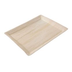 Greenbox Palmware® Tablett, 32,5 x 26,5 cm, Gastro-Norm 1/2, Fettbeständige Servierplatte mit natürlicher Maserung, für den sofortigen Genuss, 1 Karton = 4 Packungen à 25 Stück