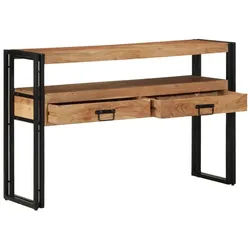 vidaXL Konsolentisch 120 x 33 x 75 cm Beistelltische Schwarz 120x33x75 cm aus massivem Akaz braun