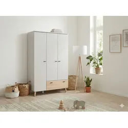 arthur berndt Kinderkleiderschrank Lovis Soft-Close und Türdämpfung, skandinavischer Stil grau 132 cm