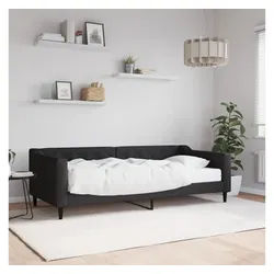 vidaXL Bett, Tagesbett mit Matratze Schwarz 90x200 cm Stoff