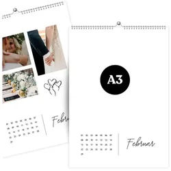 heaven+paper Familienkalender Fotokalender SIMPLICITY immerwährend, Wandkalender mit Spiralbindung, Hergestellt in Deutschland weiß