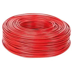 Isolierte Starkstromleitung H07V-U massiv, 1 x 1,5 mm2 rot - Rolle 100 m ** 1m/0,33 EUR