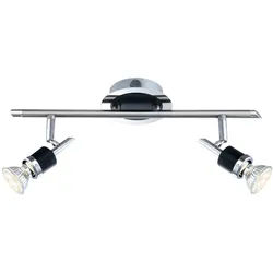 Deckenlampe schwarz Schlafzimmerlampe modern Deckenstrahler 2-flammig GU10 LED, Metall, LED 48W 2300lm 3000K, LxBxH 38x11x16 cm