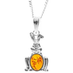 OSTSEE-SCHMUCK Kette mit Anhänger Ostsee-Schmuck Kette mit Anhänger Hase Kette mit Anhänger Hase (2-tlg) silberfarben 45 cm