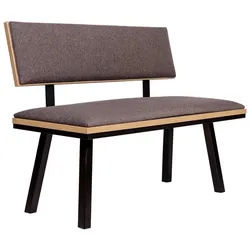 kundler home Sitzbank mit Lehne 'Die Elegante' L125cm, Füße massiv grau