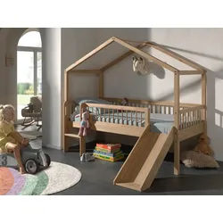 Vipack Hausbett , Eichefarben , Holz , Eiche , massiv , Höhe ca. 20 cm , 90x200 cm , Babymöbel & Kindermöbel, Kinderzimmer & Jugendzimmer, Kinderbetten, Spielbetten