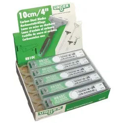 UNGER Oberflächen-Ersatzklingen, 10 cm, Ersatzklingen für Fenster- , ErgoTec®- und Bodenschaber, 1 Box = 10 Dispenser à 10 Klingen