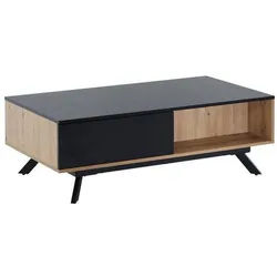 P & B Couchtisch , Braun , Holzwerkstoff , 2 Schubladen , rechteckig , konisch , 60x38x110 cm , Stauraum, offenes Fach , Wohnzimmer, Wohnzimmertische, Couchtische, Couchtische eckig