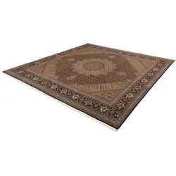 morgenland Orientteppich »Perser - Täbriz - Royal - 250 x 249 cm - braun«, rechteckig, Wohnzimmer, Handgeknüpft, Einzelstück mit Zertifikat morgenland Braun B/L: 249 cm x 250 cm