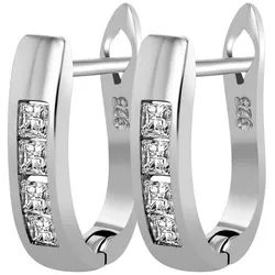 Adelia ́s Paar Creolen Damen Creolen aus 925 Sterling Silber und Zirkonia silberfarben