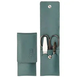 nippes Solingen Maniküre-Etui Maniküre-Set Trendy, 3-teilig, ideal für Reisen, 1 tlg., Leder grün