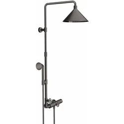 Hansgrohe AXOR Showers/Front Showerpipe mit Thermostat und Kopfbrause 240 2jet, Brushed Black Chrome