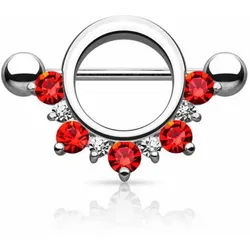 Order & Smile Schmuck Brustwarzenpiercing Brustwarzenpiercing Schild Nippelpiercing mit Zirkonia Kristallen silberfarben