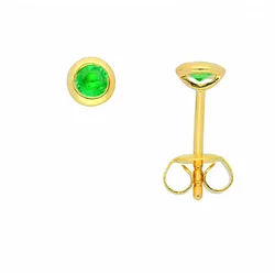 Adelia ́s Paar Ohrhänger Damen 585 Gold Ohrringe Ohrstecker mit Smaragd, mit Smaragd Goldschmuck für Damen grün