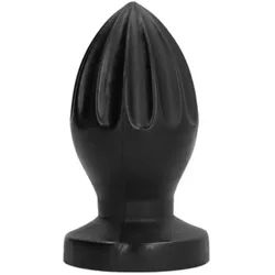 All Black - Buttplug mit tiefen Rillen und glatter Oberfläche 1 St schwarz