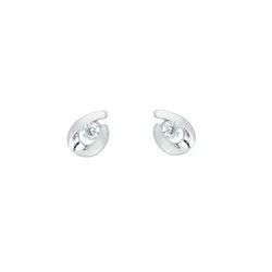 Adelia ́s Paar Ohrhänger Damen Goldschmuck, mit Zirkonia Goldschmuck für Damen silberfarben