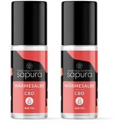 CBD Wärmesalbe Roll-On | Schmerzsalbe extra stark Arnika & Teufelskralle 2er Set Sapura® Creme 100 ml