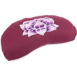 bodhi Meditationskissen Yogi Mond ECO aubergine Stick Lotus, Buchweizenfüllung 1 St
