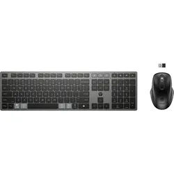 HP 725 Multi-Device Rechargeable Wireless Keyboard and Mouse Combo, grau/schwarz, USB/Bluetooth, DE