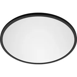 Philips LED Deckenleuchte Superslim 3-in-1 LED Leuchte, CL550, 2700K, Dimmfunktion, Memoryfunktion, dimmbar über Fernbedienung, mehrere Helligkeitsstufen, LED fest integriert, Warmweiß, SceneSwitch, warmweiß, LED, dimmbar mit Lichtschalter schwarz Ø 30 cm