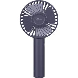 Goobay USB-Handventilator mit Standfunktion, Blau - mit wiederaufladbarer Batterie (austauschbar)