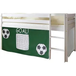 Mid.you Hochbett , Grün, Weiß , Holz , Kiefer , vollmassiv , Höhe ca. 16 cm , 90x200 cm , nur für Rollroste geeignet , Babymöbel & Kindermöbel, Kinderzimmer & Jugendzimmer, Kinderbetten, Hochbetten