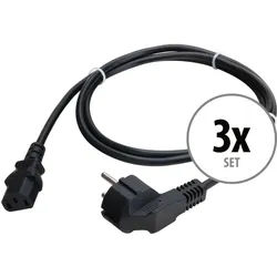 Pronomic EUIEC-1.5 Kaltgeräte Netzkabel 1,5m 3x Set