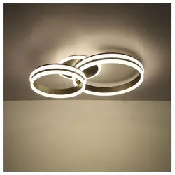 GLOBO LIGHTING Deckenleuchte, LED-Leuchtmittel fest verbaut, Deckenleuchte Wohnzimmerlampe Deckenlampe LED Fernbedienung Dimmbar L silberfarben