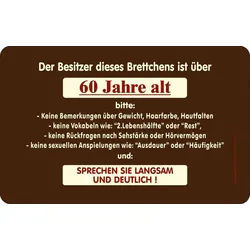 Frühstücksbrett Birthday / Geburtstag - Frühstücksbrettchen - 60 Jahre alt