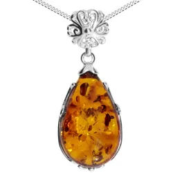 OSTSEE-SCHMUCK Kette mit Anhänger Ostsee-Schmuck Kette mit Anhänger Vanessa (2-tlg) silberfarben 42 cm