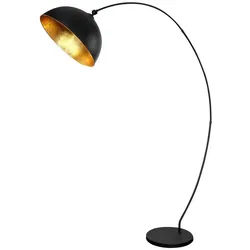 GLOBO LIGHTING LED Bogenlampe, Leuchtmittel nicht inklusive, Bogen Steh Leuchte schwarz matt Blatt Gold Design Wohn Zimmer schwarz