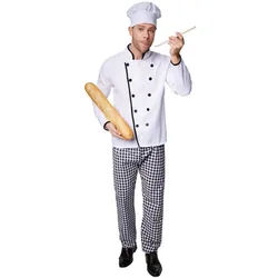 dressforfun Kostüm Herrenkostüm Sterne-Koch, Schön gearbeitetes Küchenchef-Jackett schwarz|weiß M | M