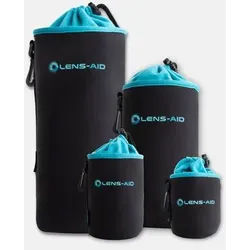 Lens-Aid Neopren Objektivbeutel mit Fleece-Fütterung Set: S, M, L, XL