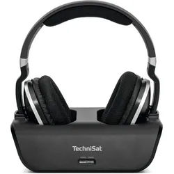 TechniSat STEREOMAN 2 - V2 Over-Ear-Kopfhörer (2,4GHz Funkkopfhörer, mit Dockingstation, AUX, Audio Eingang optisch) schwarz|silberfarben