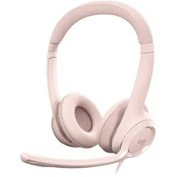 Logitech H390 USB Headset Rauschunterdrückung, Drehbares Mikrofon, Rosa