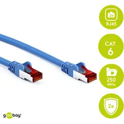 Goobay 2m CAT 6 Patchkabel, S/FTP PiMF, Blau