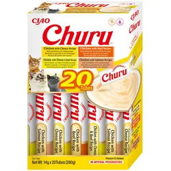 INABA Churu für Katzen - Hühner- und Rindfleischmischung 20x14g