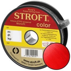 Stroft Angelschnur STROFT Color Monofile Angelschnur Rot, 300 m Länge, 0.45 mm Fadendurchmesser, (1-St), 16.0kg Tragkraft rot 300 m