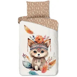 Kinderbettwäsche , Multicolor, Hellrosa , Textil , Boho , 140x200 cm , Oeko-Tex® Standard 100, BCI (Better Cotton Initiative) , atmungsaktiv , Heimtextilien, Bettwäsche & Leintücher, Kinderbettwäsche