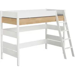 Paidi Hochbett , Weiß, Eichefarben , Holz, Holzwerkstoff , Buche , massiv , 90x200 cm , Blauer Engel, Goldenes M , in verschiedenen Holzdekoren erhältlich , Baby & Kindermöbel, Kinder- & Jugendzimmer, Kinderbetten, Spielbetten