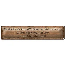 Roomando Metallschild Blechschild Spruch 46x10cm du denkst du bist alt nein bist Dekoration