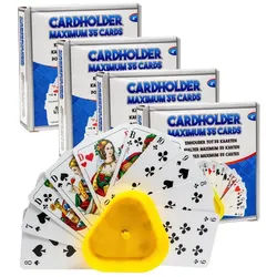 Otto Simon Spiel 4er Set Kartenhalter Spielkartenhalter für je 35 Spielkarten, Gesellschaftsspiel, für Kartenspiel, hält bis 35 Spielkarten gelb