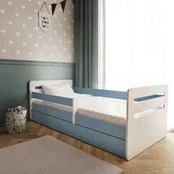 Mid.you Kinder-/Juniorbett , Blau, Weiß , Holzwerkstoff , Birke , Schichtholz,Sperrholz , H3 , 1-Zonen , Höhe ca. 15 cm , links montierbar, rechts montierbar , 80x140 cm , Bettkasten, Lattenrost, Matratze, mit Schubkästen,nicht verstellbar , Babymöbel & Kindermöbel, Kinderzimmer & Jugendzimmer, Kinderbetten, Kinderbetten & Jugendbetten