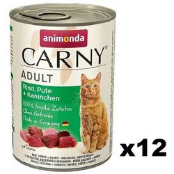Animonda Cat Carny Adult Rind, Pute und Kaninchen 12x400g