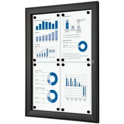 Showdown Displays Abschließbarer Schaukasten »SCS« 4x A4 (A2) schwarz, 52.1x69.6x2.3 cm